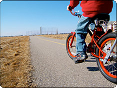 Kid riding a bike